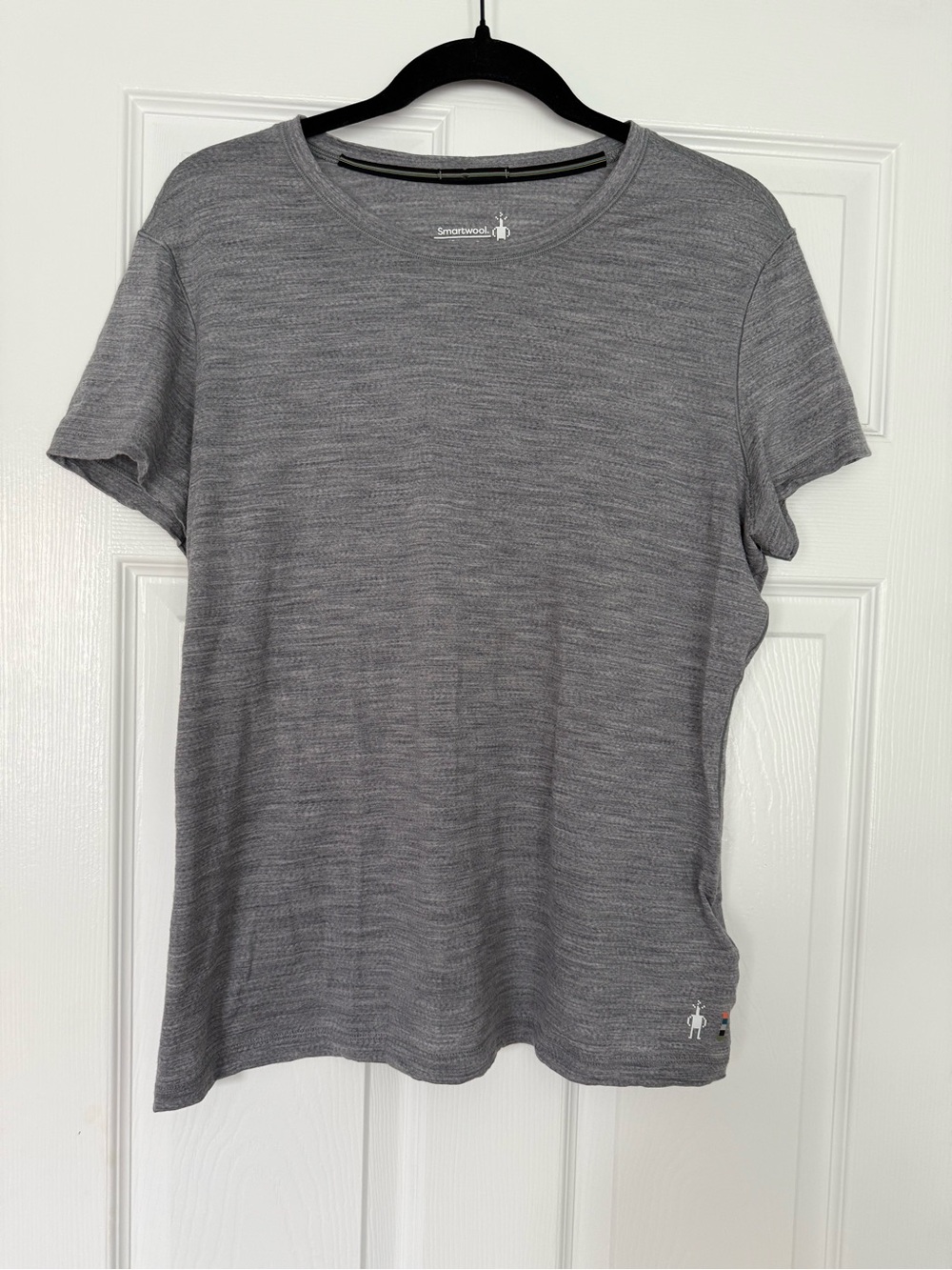Smartwool Womens Short Sleeve Light Heather Gray Merino Wool T shirt- Size XL